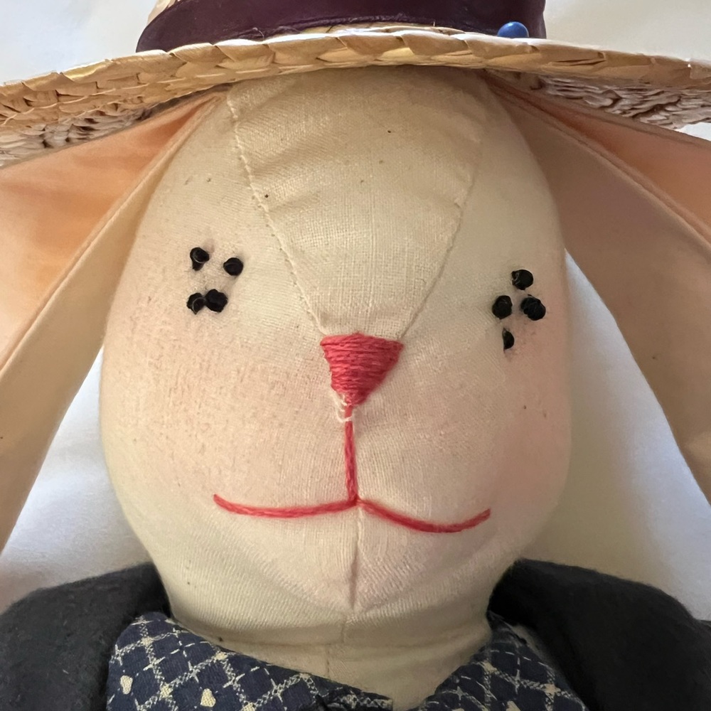Heirloom quality handcrafted stuffed Papa rabbit